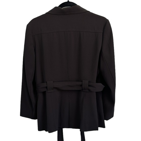 Papaya Belted Chocolate Brown Jacket Blazer Size UK 14 US Med - Picture 14 of 15